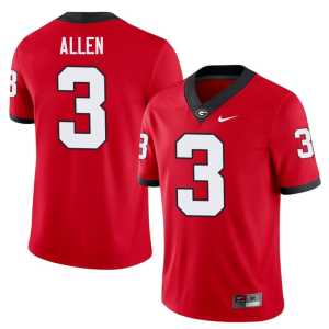 Red #3 Men's UGA NCAA CJ Allen Jersey 839132-217 - Image 1