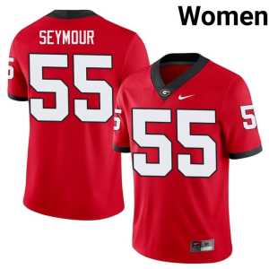 Red London Seymour #55 Women's Stitched UGA Jersey 277723-121 - Image 1