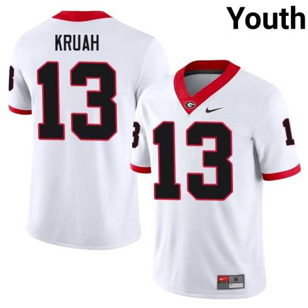Youth20202520AJ20Kruah20georgia20bulldogs20football20jersey20white.jpg