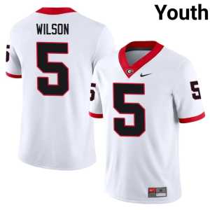 White University Youth #5 Georgia Bulldogs Raylen Wilson Jerseys 125772-145 - Image 1